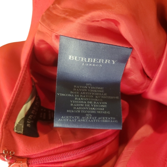 Burberry London Women's Size 6 Sleeveless Red Dress with Belt - Picture 8 of 16